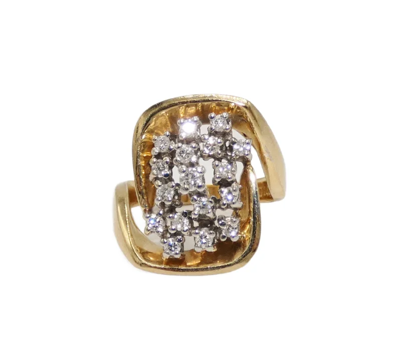 Enchanted Gem Rings -14K Gold Multi Diamond Ring