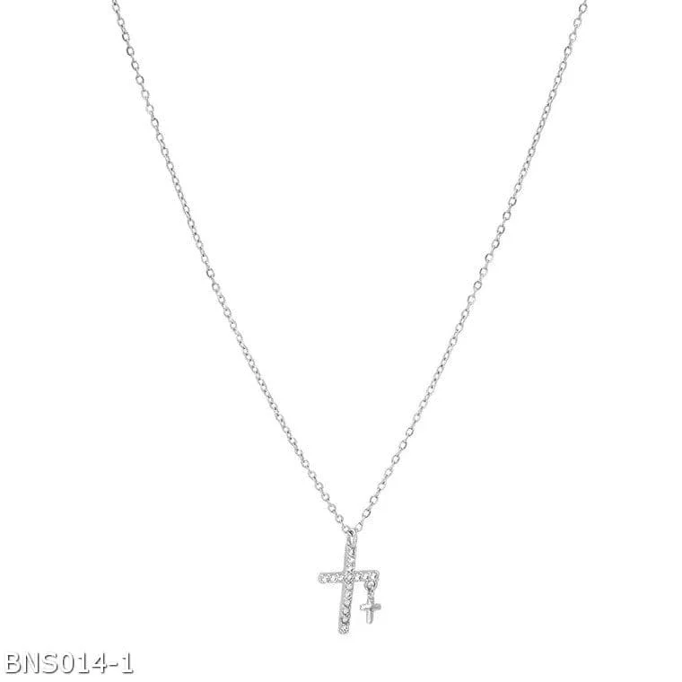 Ladies Necklaces with Warm Sunstone-Minimalist geometric cross zircon necklace