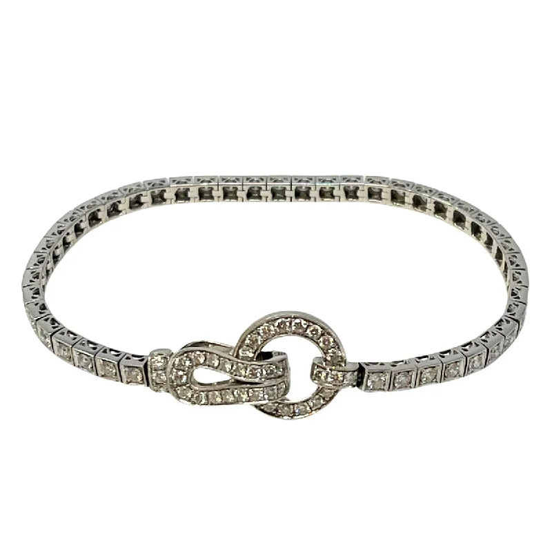 Ladies Winter Bracelets -Simon G 18K White Gold Diamond Buckle Bracelet