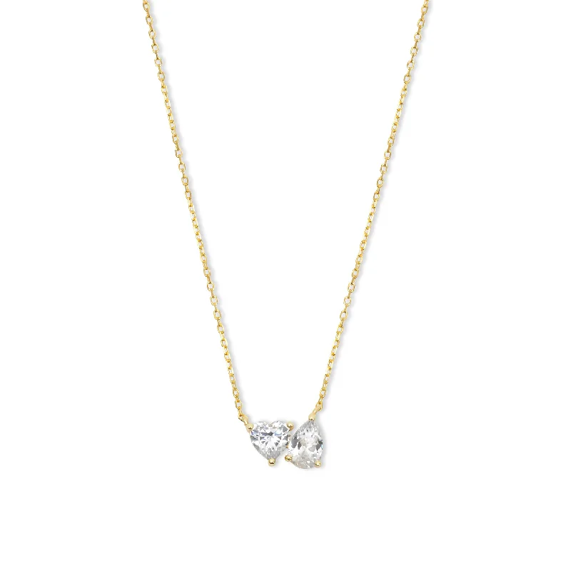 Ladies Necklaces Petite Charm-THE CLEAR HEART PEAR NECKLACE