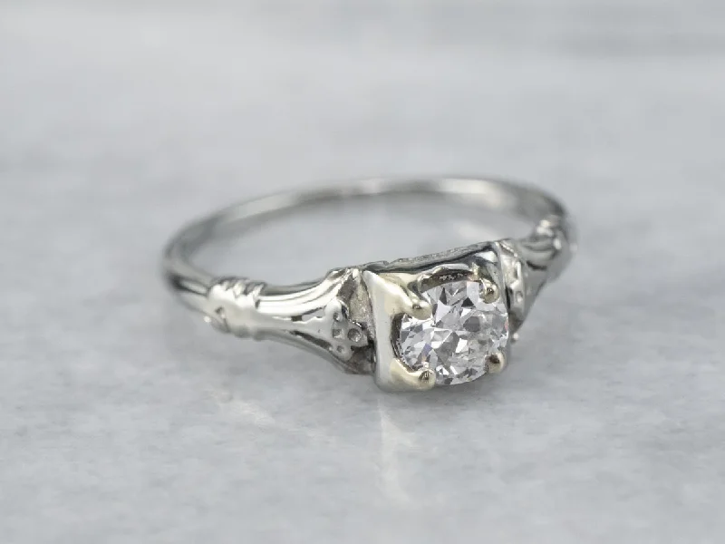 Galaxy Engagement Rings -Jabel Art Deco Diamond Engagement Ring