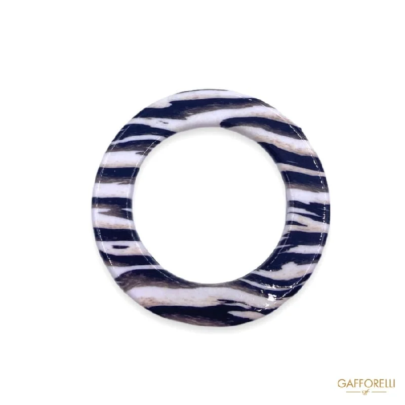 Party Style Rings -Round Polyester Ring with Zebra Print D301 A- Gafforelli Srl