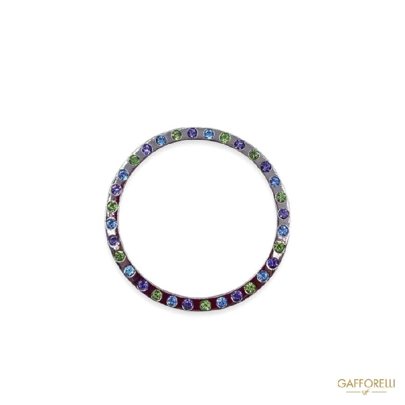 Opal Stone Rings -Metal Ring with Multicolor Rhinestones 5102 - Gafforelli Srl