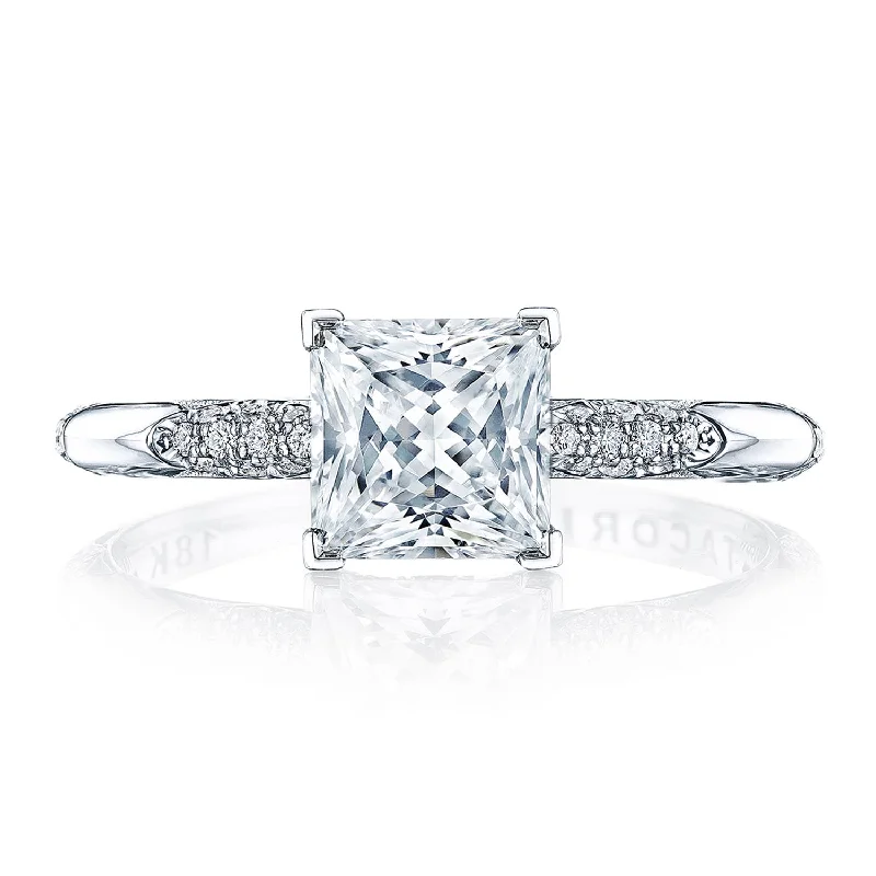 Engraved Engagement Rings -Founder's Collection | Princess Solitaire Engagement Ring HT2582PR6