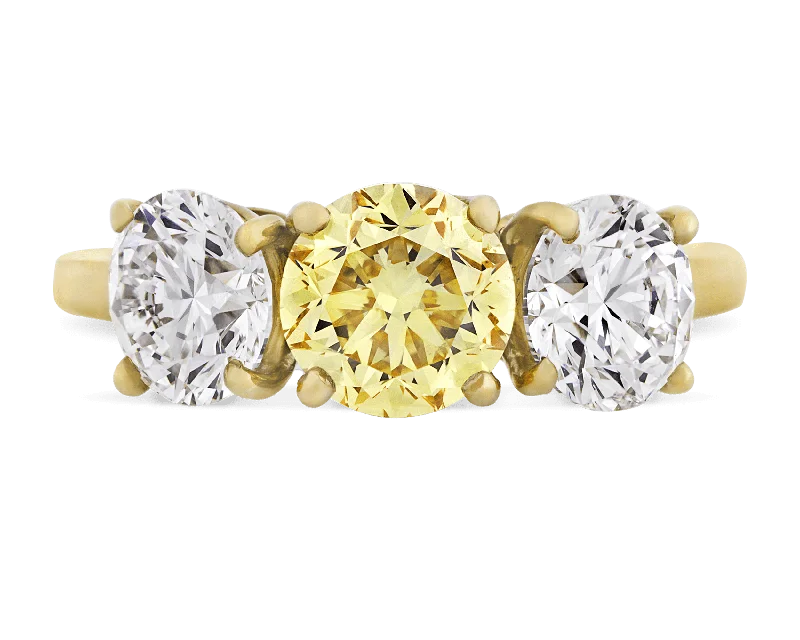 Punk Rock Rings -Cartier Fancy Vivid Yellow Diamond Ring