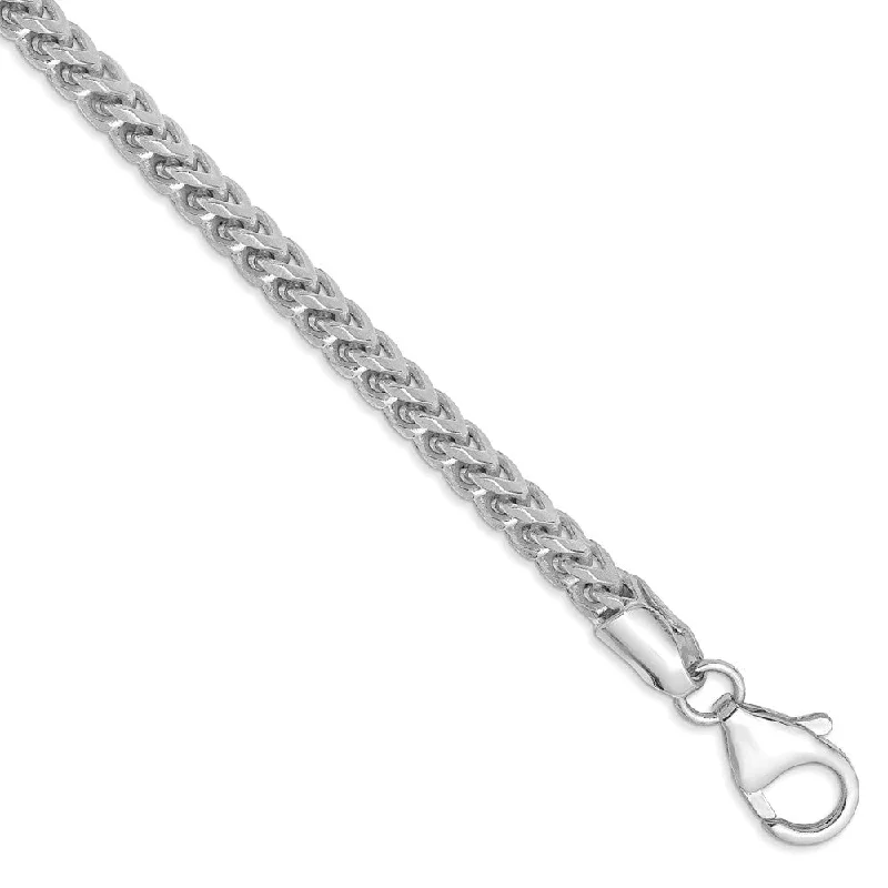 Ladies Team Bracelets -3mm, 14k White Gold, Solid Franco Chain Anklet or Bracelet