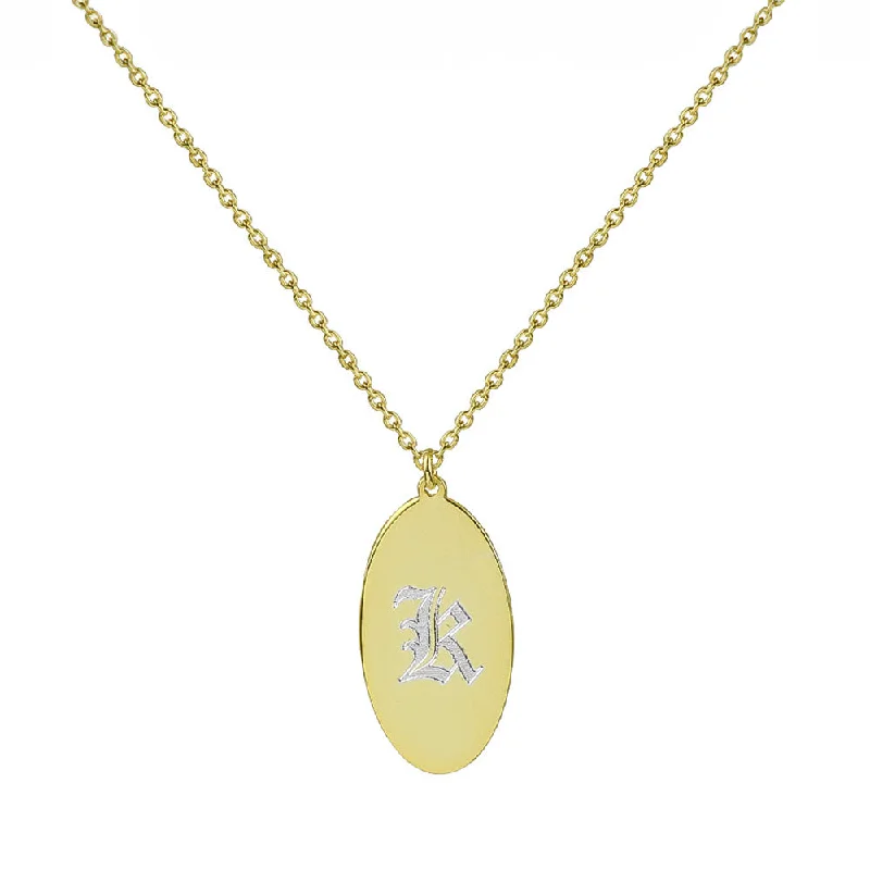 Ladies Necklaces with Square Charm-THE ENGRAVED OVAL PENDANT NECKLACE (CHAPTER II BY GREG YÜNA X THE M JEWELERS)