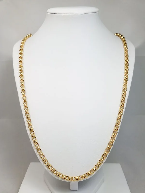 Ladies Necklaces Edgy Gothic-Sophisticated 26.5" 18k Yellow Gold Rolo Link Chain Necklace