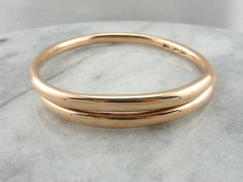 Ladies Travel Bracelets -Rose Gold English Bangle Bracelet