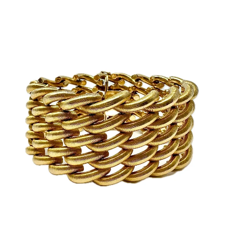 Ladies Farmhouse Bracelets -Buccellati 18K Gold 5 Row Wide Bracelet