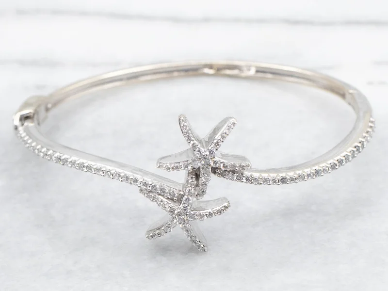 Ladies Tassel Bracelets -Diamond Starfish Bypass Bangle Bracelet