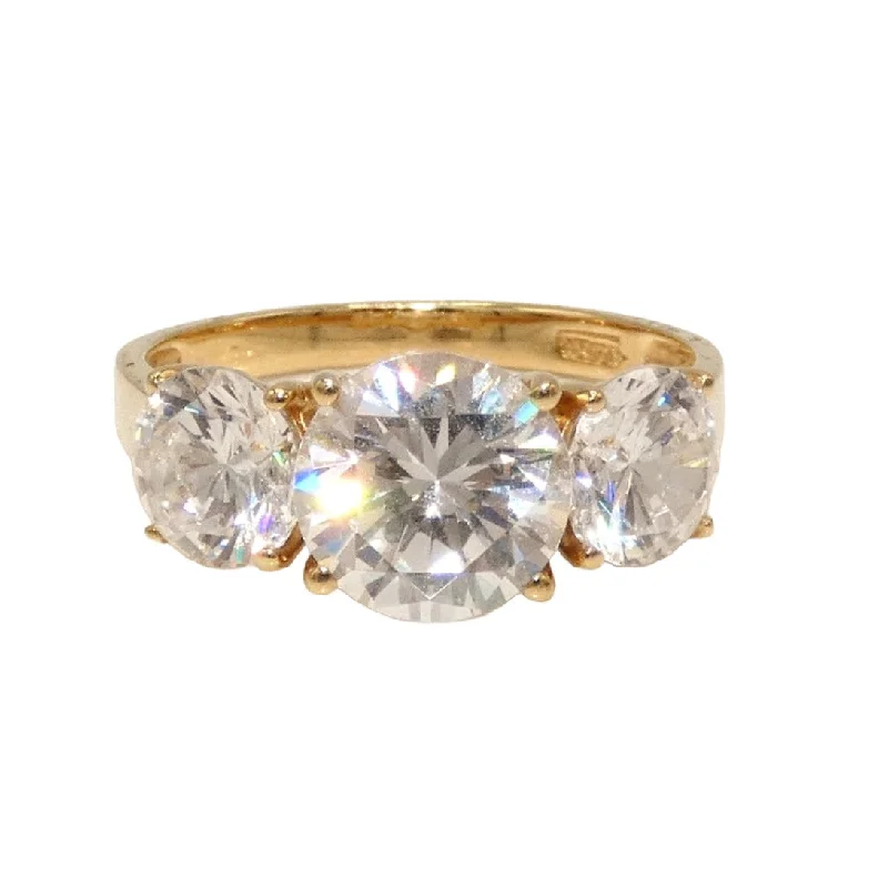 Thick Statement Rings -14K Gold CZ Ring