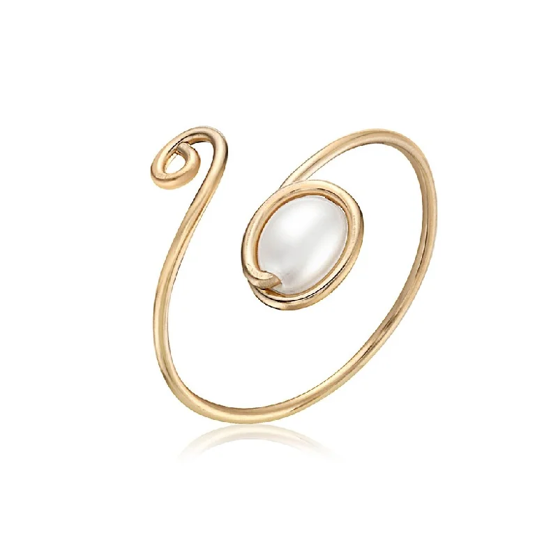 Rose Gold Stackable Rings -Ronaldo Jewelry : Pearl of My Heart Ring in Gold