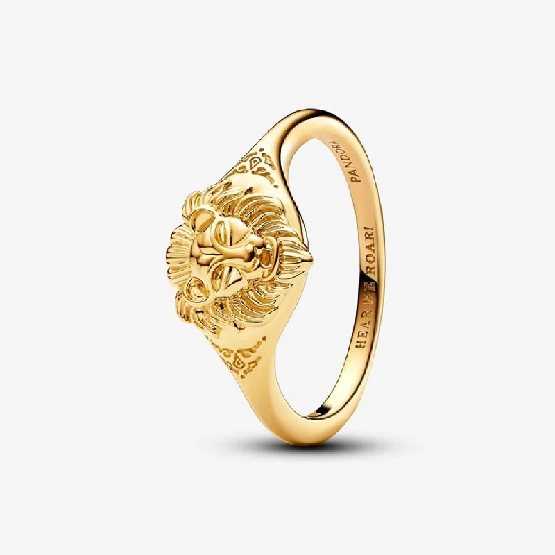 Love Heart Rings -PANDORA : Game Of Thrones Lannister Lion Ring - Gold