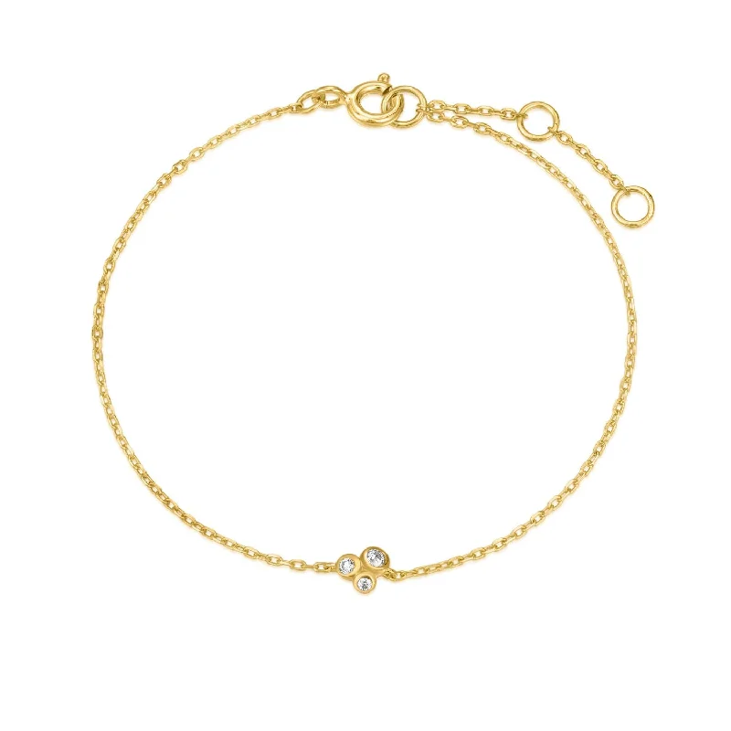 Ladies Urban Bracelets -Gold Plated Micro CZ Cluster Bracelet