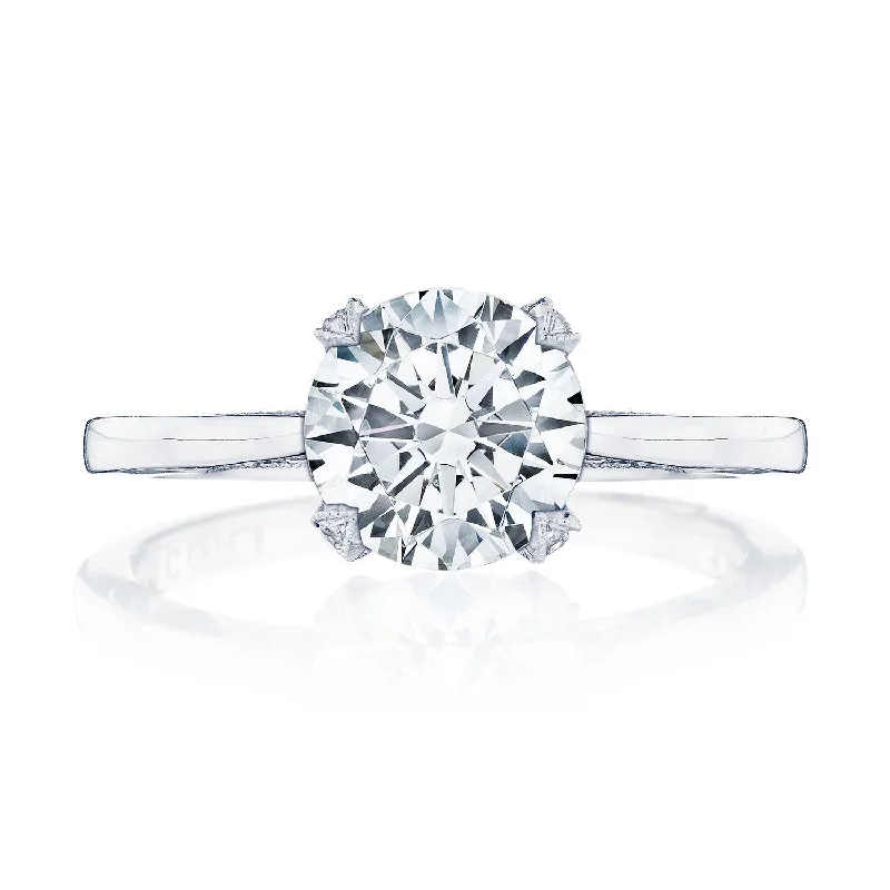 Sculptural Engagement Rings -Simply TACORI | Round Solitaire Engagement Ring 2678RD75