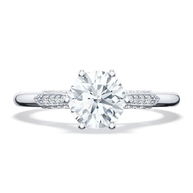 Pave Engagement Rings -Simply TACORI | Round Solitaire Engagement Ring 2651RD6