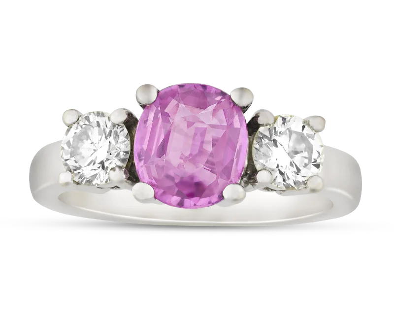 Painted Design Rings -Pink Sapphire and Diamond Ring