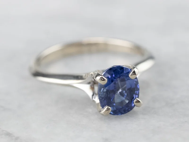 Playful Engagement Rings -Sapphire Solitaire Engagement Ring