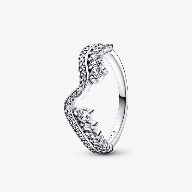 Special Event Rings -PANDORA : Sparkling Asymmetric Wave Ring