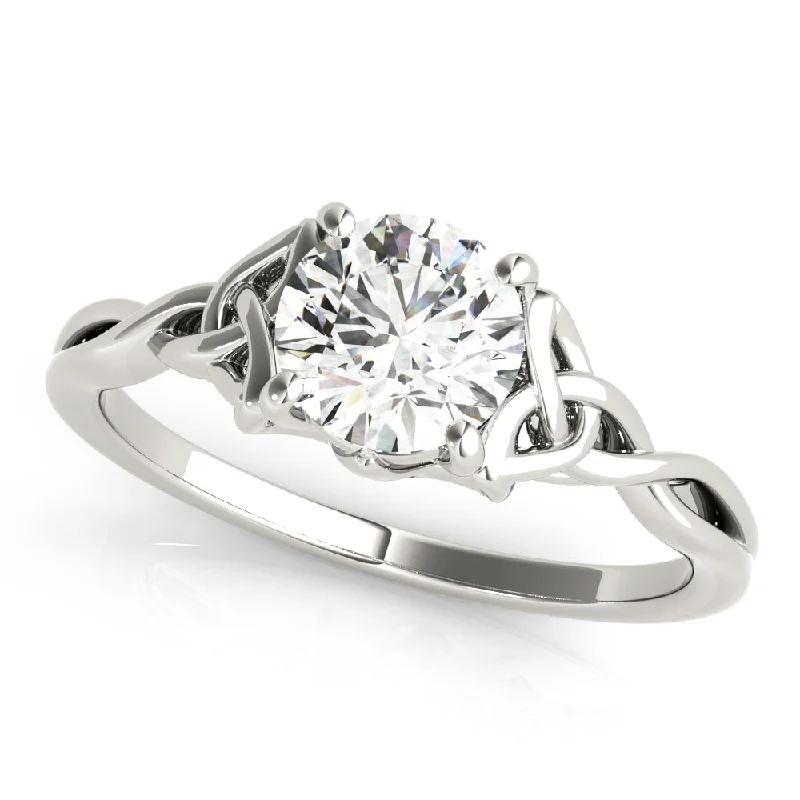 Princess Cut Engagement Rings -14K Solitaire Rope Twist Engagement Ring