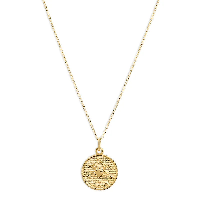 Ladies Necklaces with Bronze Andalusite-THE ZODIAC MEDAL NECKLACE