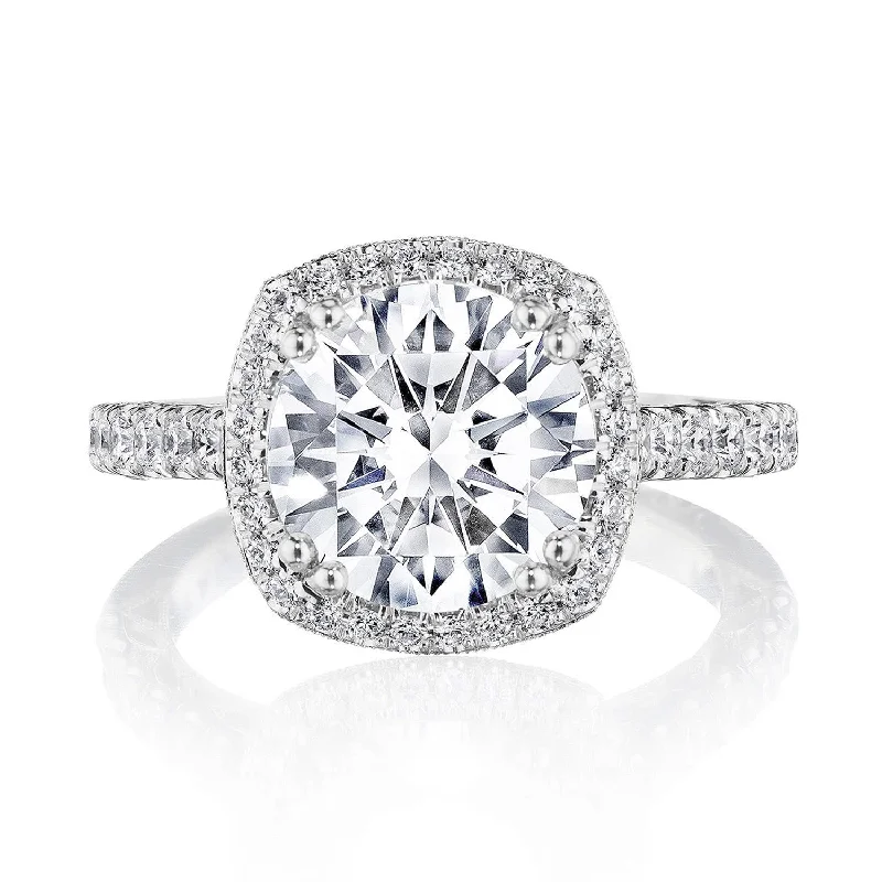 Tension Set Engagement Rings -Dantela | Cushion Bloom Engagement Ring 269122CU95