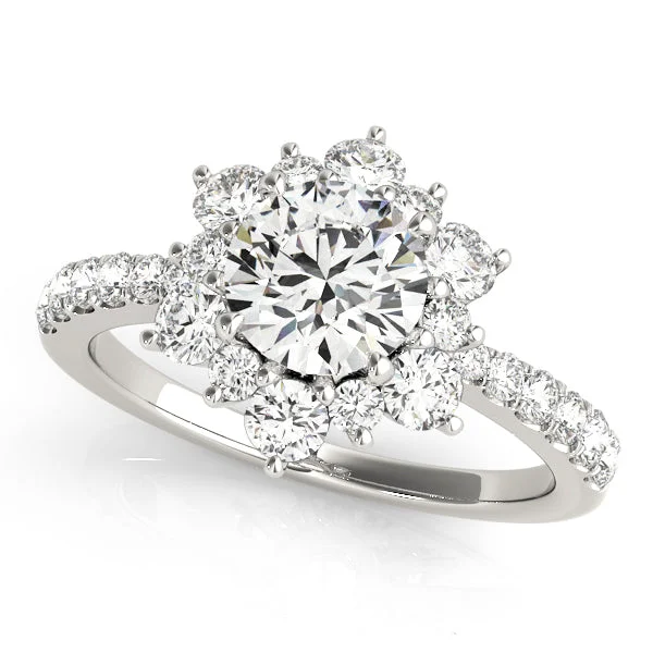 Trendy Engagement Rings -14K Halo Engagement Ring