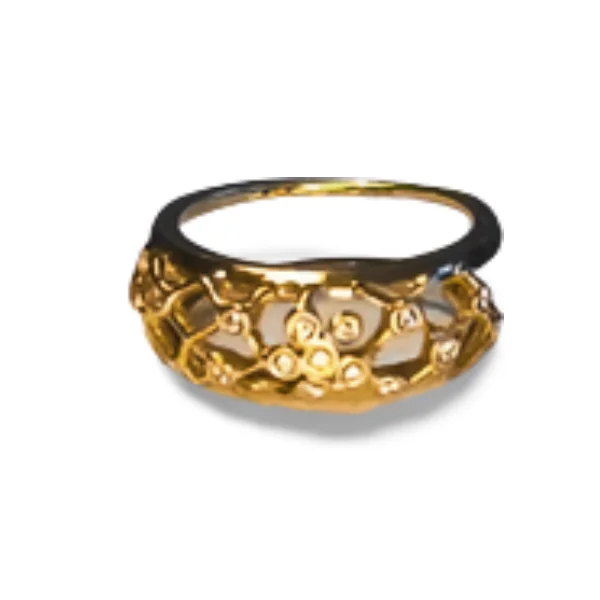 Confidence Stone Rings -Gorgeous 18K Yellow Gold Hidalgo Interchangeable Floral Jacket Diamond Band Ring