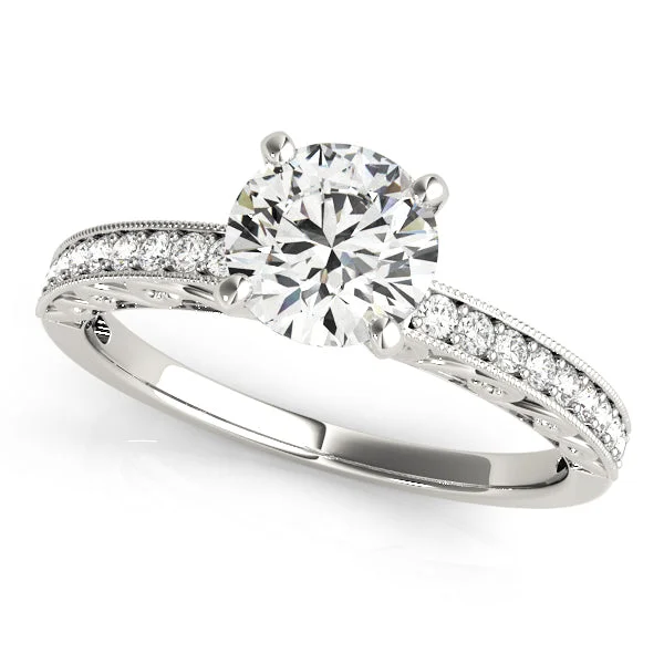 Unique Engagement Rings -14K Antique Style Vintage Engagement Ring