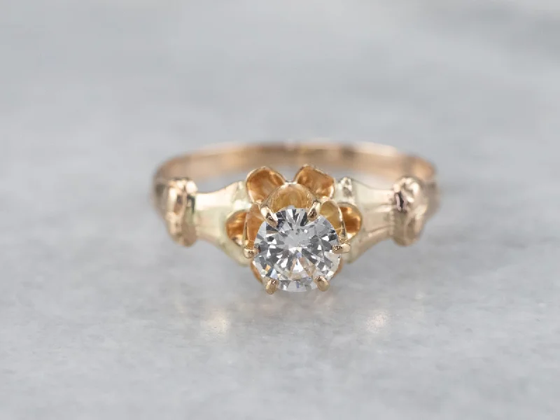 Polished Engagement Rings -Buttercup Diamond Solitaire Engagement Ring