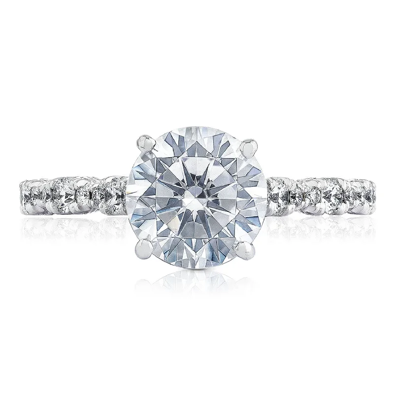 Bold Engagement Rings -Petite Crescent | Round Solitaire Engagement Ring HT2558RD65