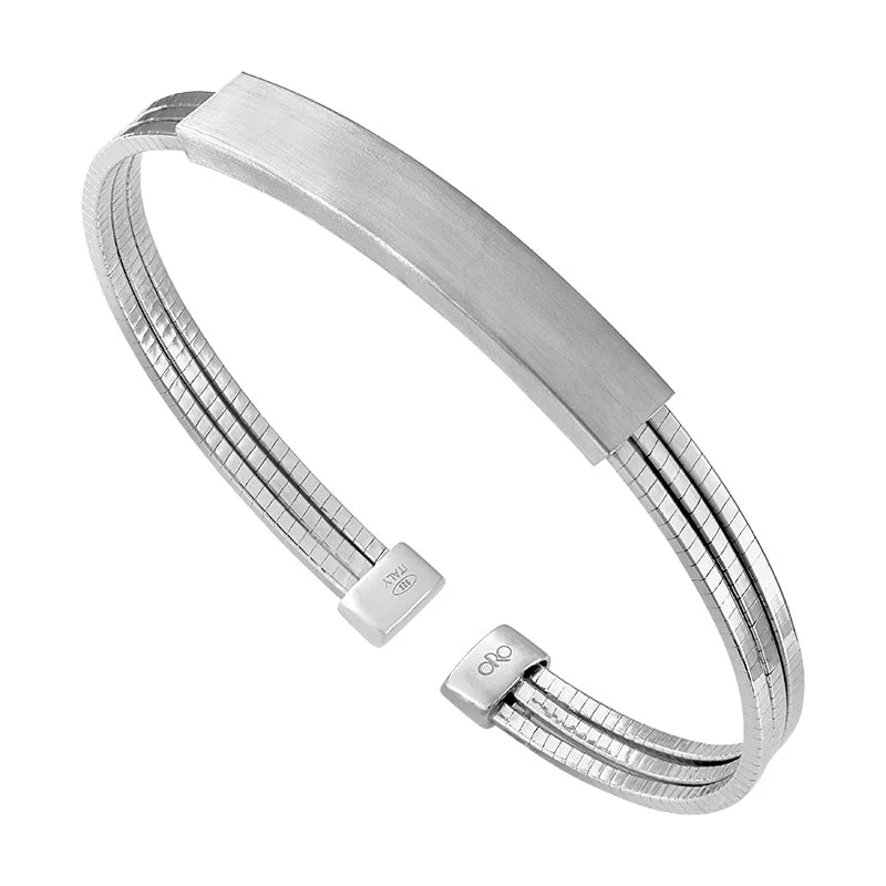 Ladies Purple Bracelets -Engraveable Bar Cuff Bracelet in Silver