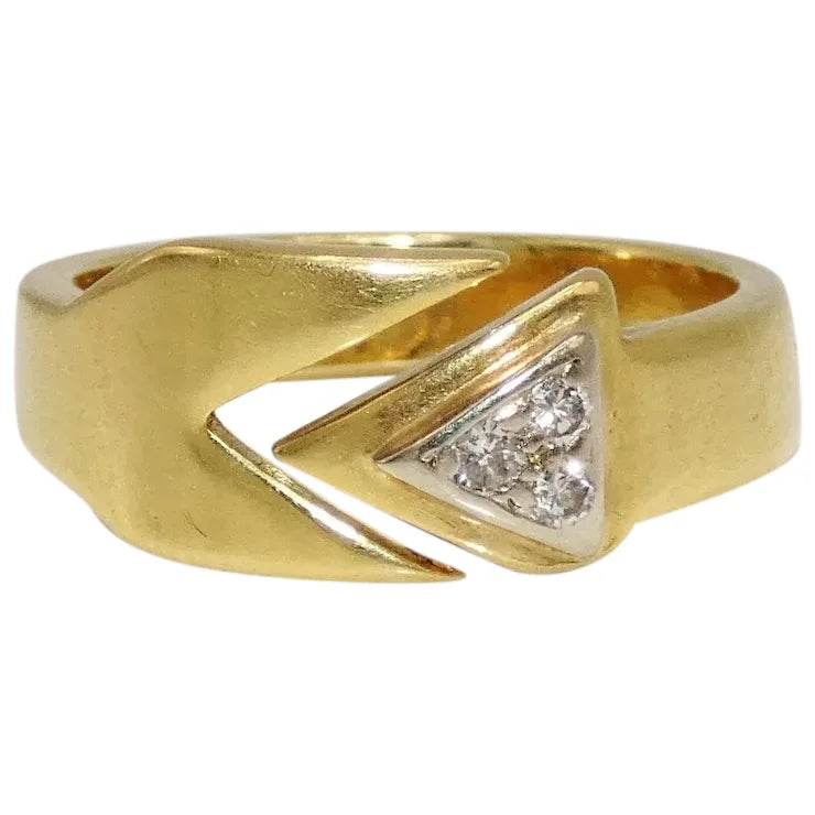 Cluster Stone Rings -18K Gold Boris LeBeau Ring with 3 Diamonds