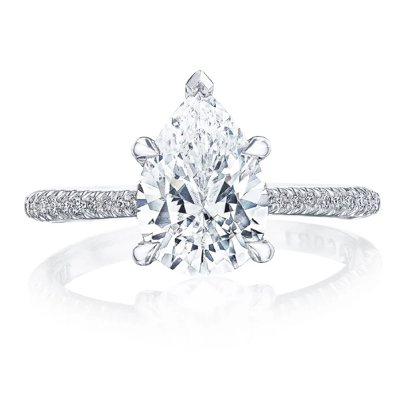 Leaf Engagement Rings -Founder's Collection | Pear Solitaire Engagement Ring HT2581PS10x7