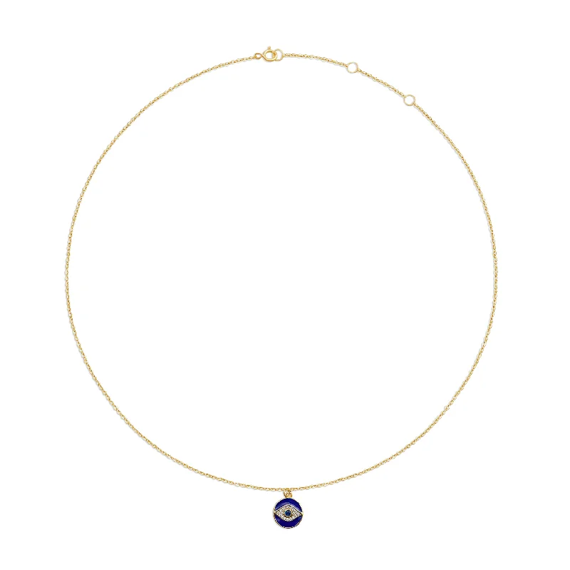 Ladies Necklaces with Lilac Iolite-THE ENAMEL EVIL EYE PENDANT NECKLACE