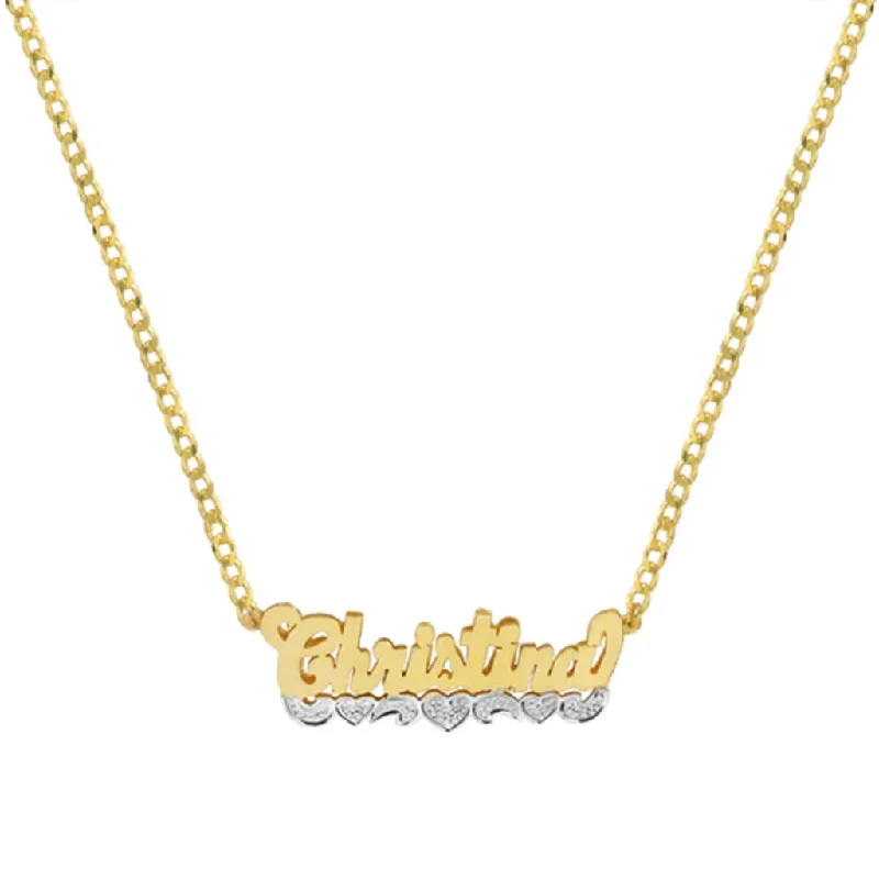 Ladies Necklaces for Painters-THE CLASSIC CUT HEART NAMEPLATE NECKLACE