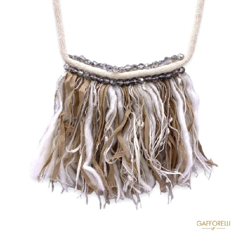 High-End Minimal Rings -Soft Necklace with Beads and Fringes C282 - Gafforelli Srl