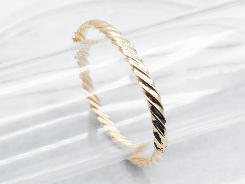 Ladies Stacking Bracelets -Twisted Hinged Bangle Bracelet