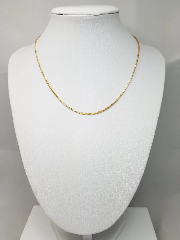 Ladies Necklaces Trendy Vibes-15" Solid Foxtail Link Necklace in 14k Yellow Gold