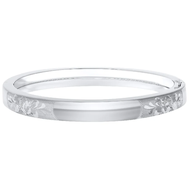 Ladies Unique Bracelets -Engravable Children's  Bangle iin Silver