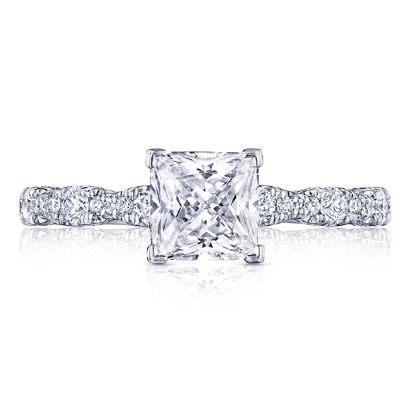 Glow Engagement Rings -Petite Crescent | Princess Solitaire Engagement Ring HT2559PR6