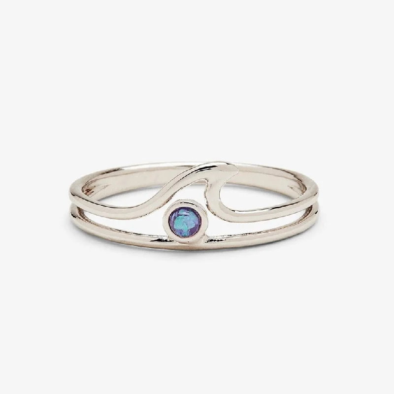 Urban Chic Rings -Pura Vida :  Opal  Wave Ring -Silver