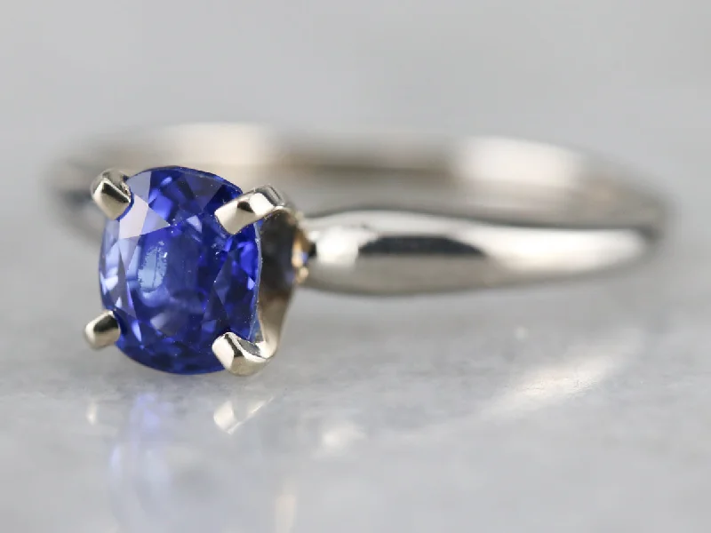 Petite Engagement Rings -Sapphire Solitaire Engagement Ring