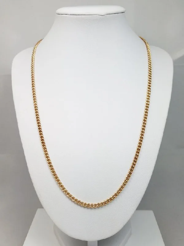 Ladies Necklaces for Volunteers-Sturdy 20.5" 14k Yellow Gold Solid Curb Link Chain Necklace