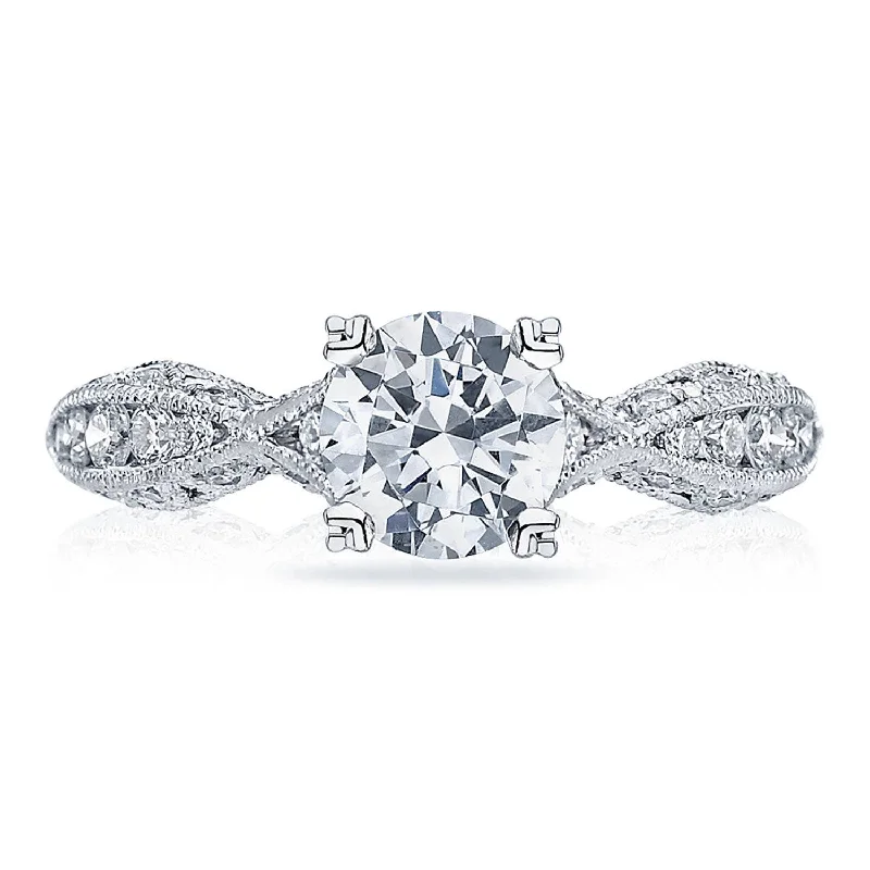 Braided Band Engagement Rings -Classic Crescent | Round Solitaire Engagement Ring 2578RD6512