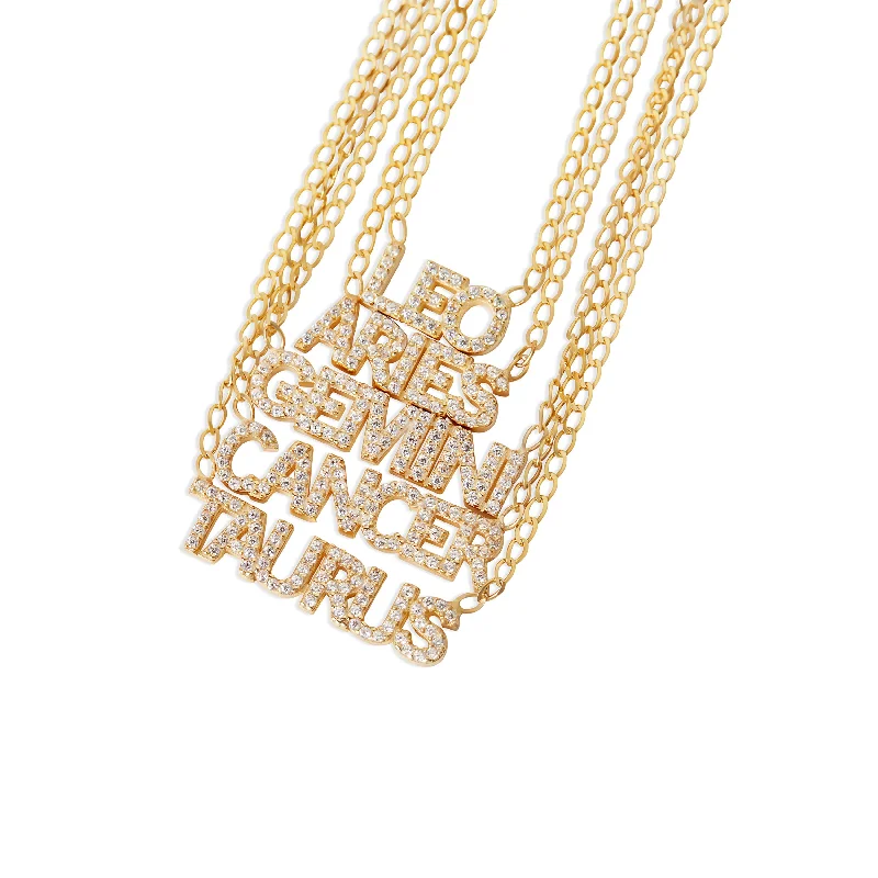 Ladies Necklaces for Scholars-THE ICED OUT ZODIAC NECKLACE