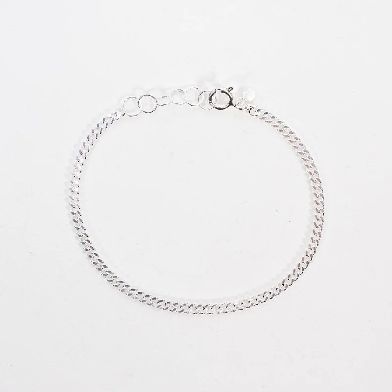 Ladies Statement Bracelets -Silver Curb Chain Bracelet