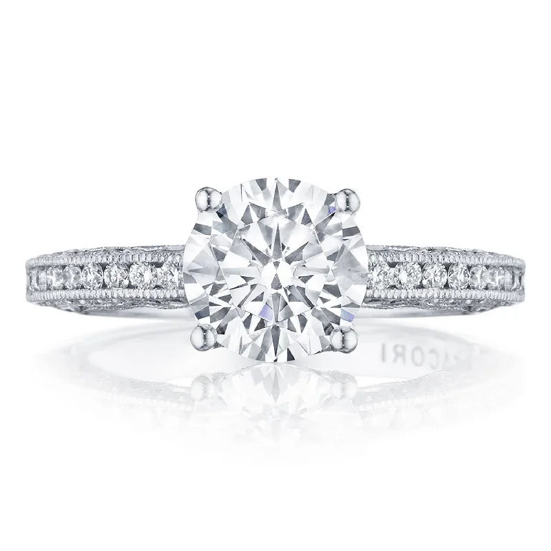 Celestial Engagement Rings -Classic Crescent | Round Solitaire Engagement Ring HT2553RD8