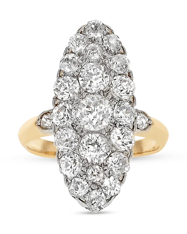 Mountain Peak Rings -Edwardian Diamond Ring, 4.00 Carats